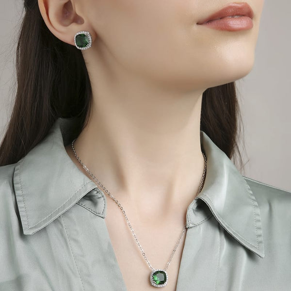 Cushion Cut Set - Glass Green