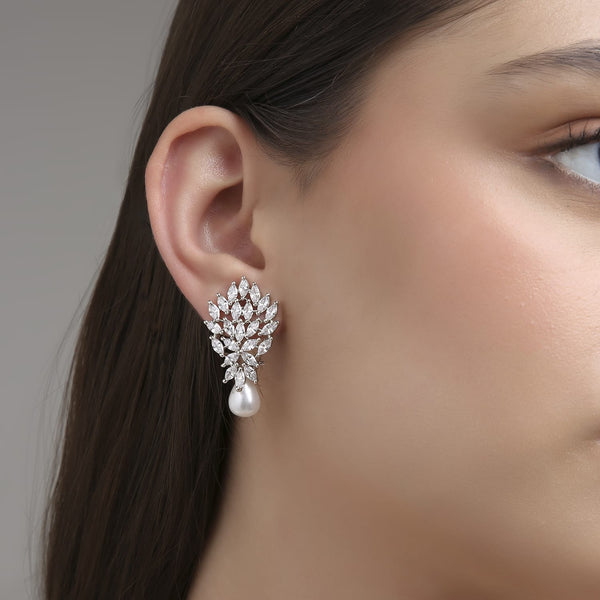 Marquise Pearled Studs