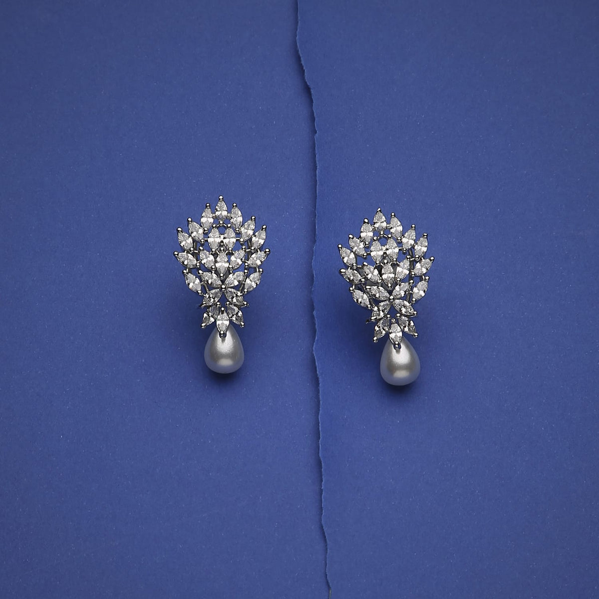 Marquise Pearled Studs