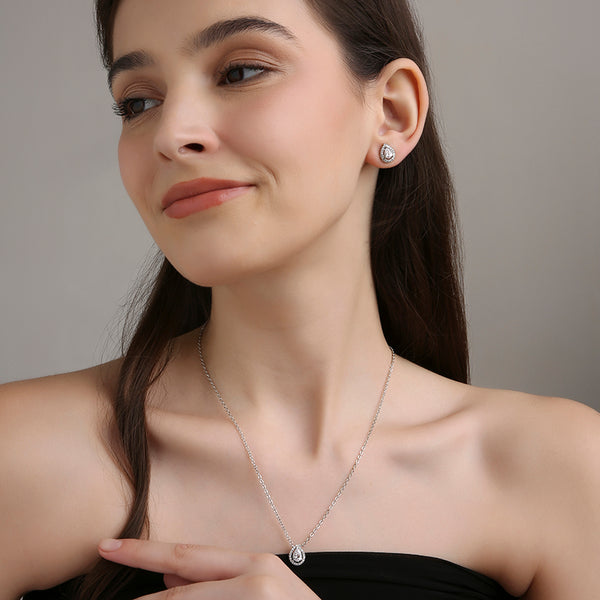 Pear Halo Set