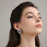 Engraved Studs - Blue Sapphire