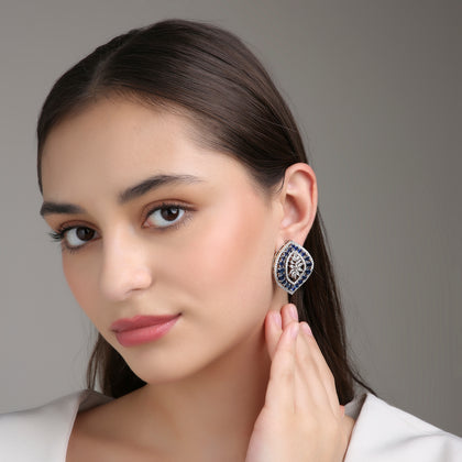 3D Paan Studs - Blue Sapphire