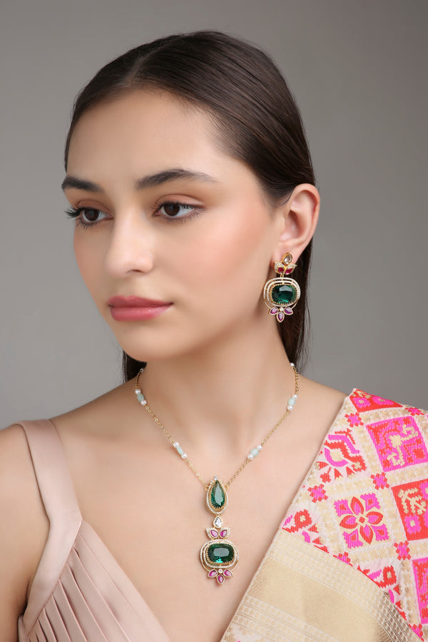 Aqua Beaded Set - Aqua Green