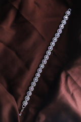 Round Solitaire Halo Tennis Bracelet